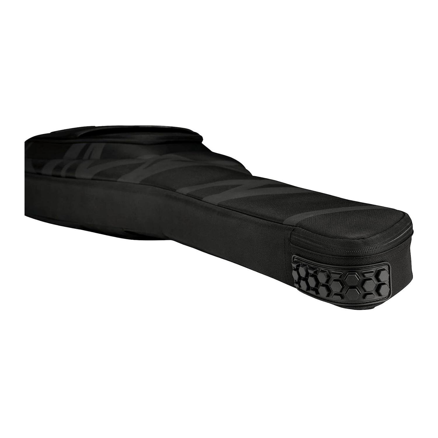 Angle. EVH - EVH Striped Durable, Stylish, and Secure Guitar Gig Bag (Black and Gray).