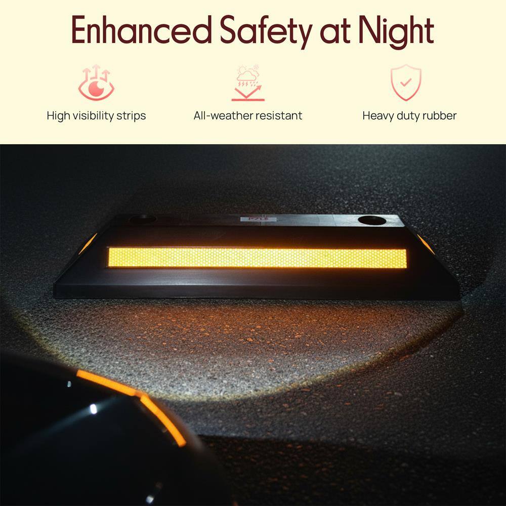 Enhanced Safety at Night

- High visibility strips
- All-weather resistant
- Heavy duty rubber