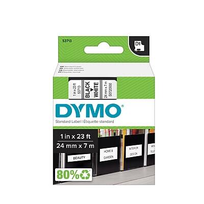 53713 D1L E 1nx23t 53713 BLACK WHITE 24 E S0720930 DYMO Standard Label Étiquette standard 1 in x 23 ft 24 mm x 7 m BEAUTY HOMES & GARDEN INTERIOR DESIGN 80%
