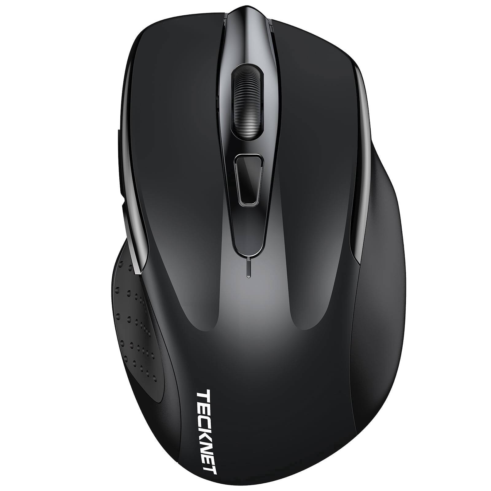 Front. TECKNET - TECKNET Wireless Mouse, BT 5.0/2.4G, Silent 4800 DPI 6 Buttons - Black.