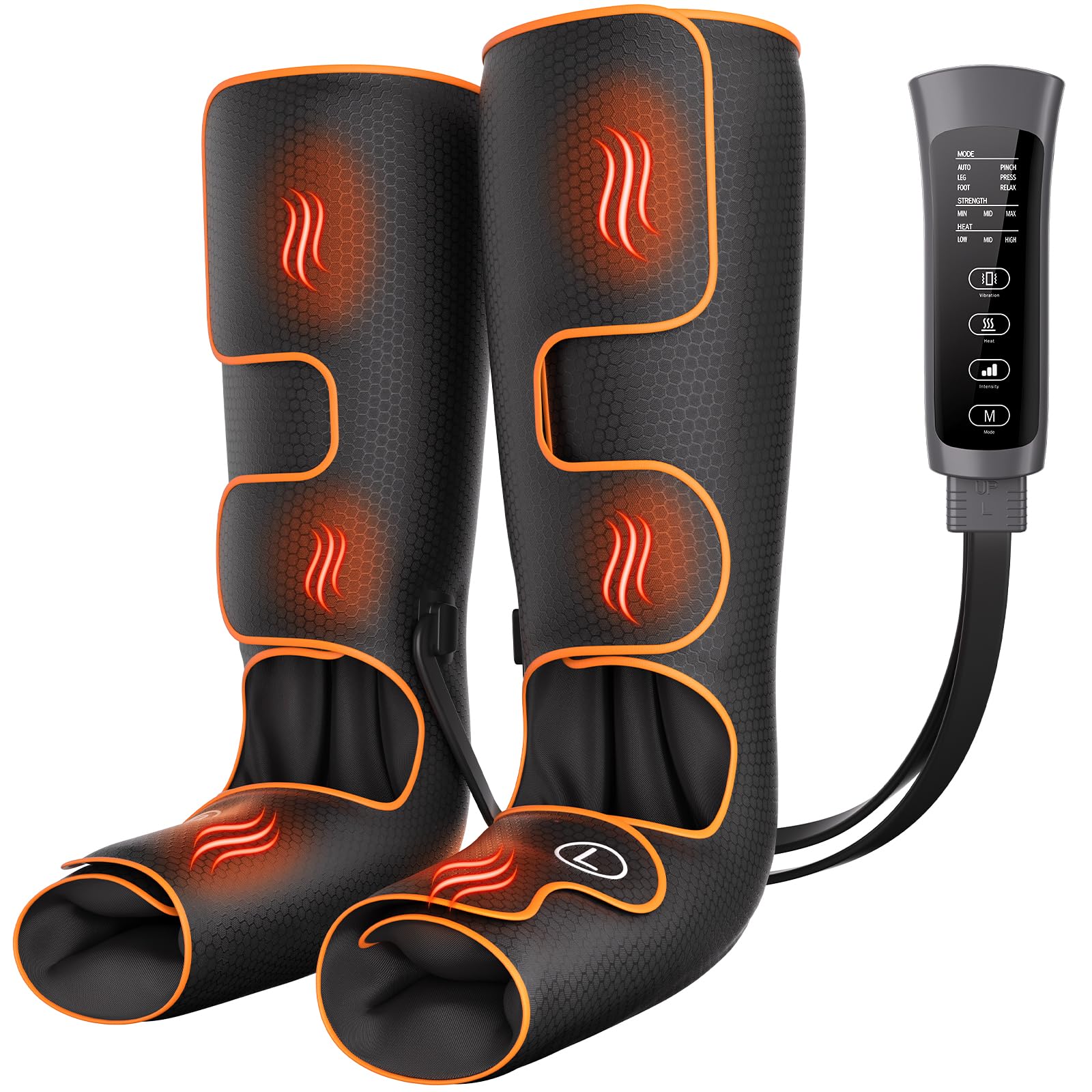 Live At Space - Heated Leg & Foot Massager with 6 Modes 3 Intensities Remote Gift for Parents - 642146676222