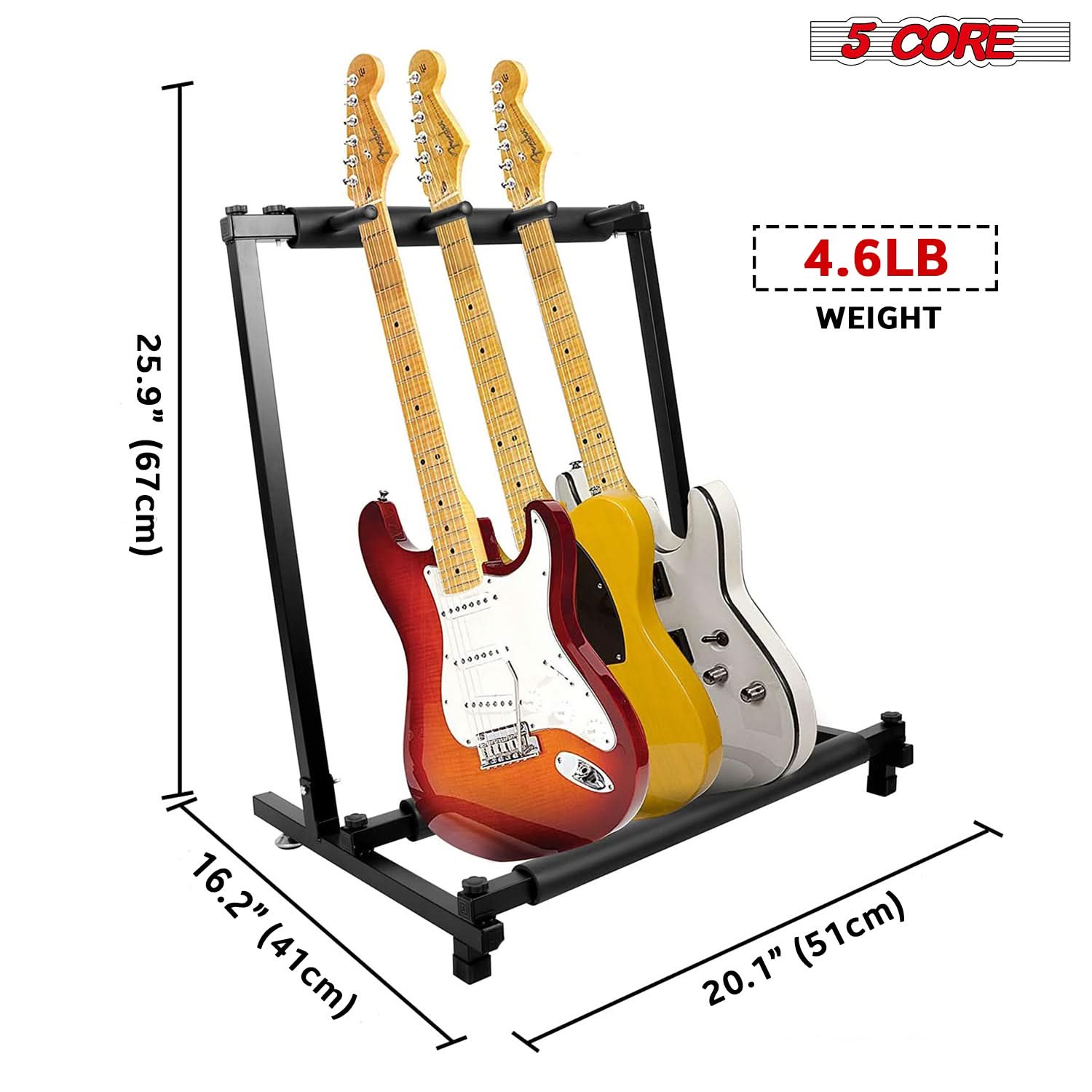 5 CORE  
25.9" (67cm)  
4.6LB WEIGHT  
16.2" (41cm)  
20.1" (51cm)