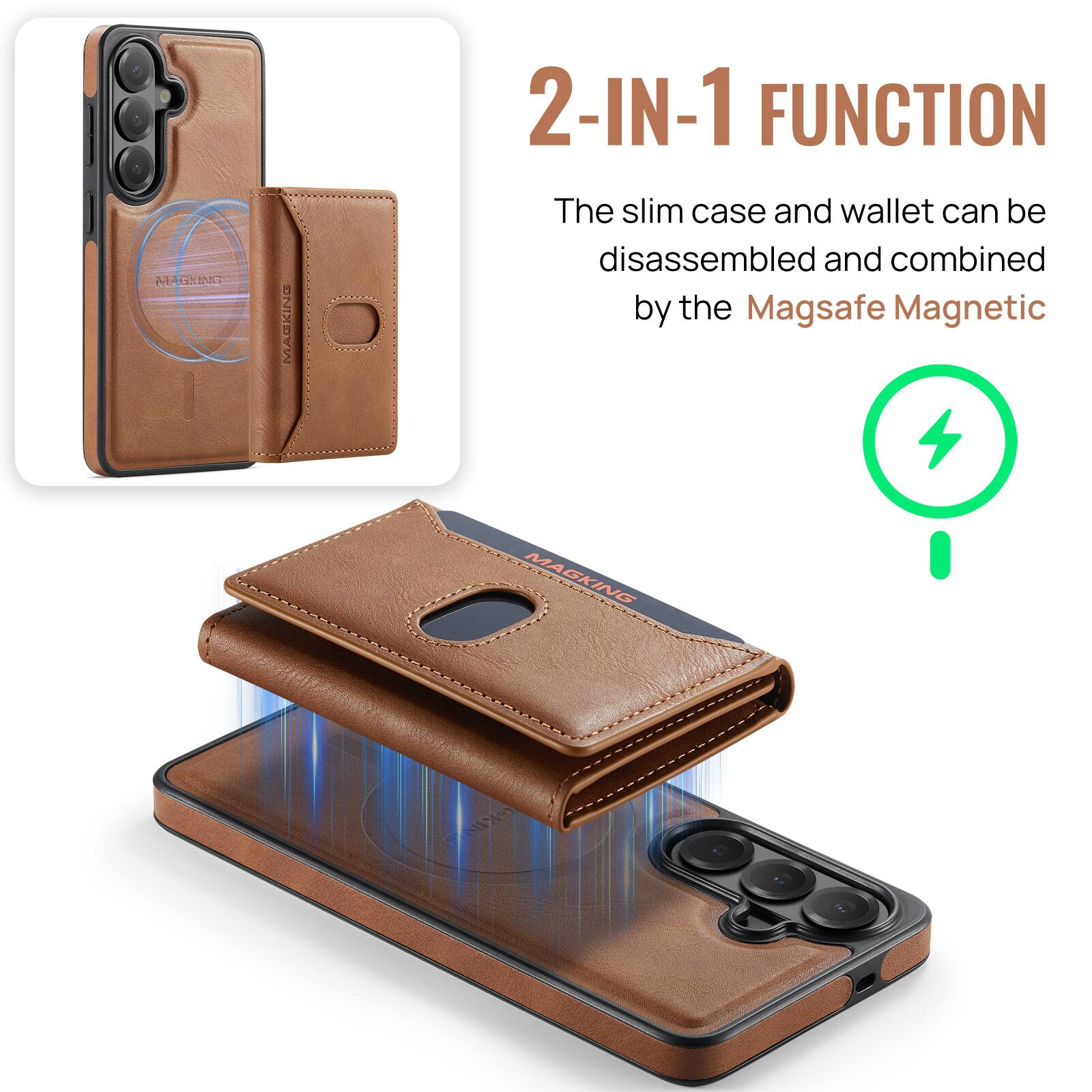 MACKING  
MACKING  
2-IN-1 FUNCTION  
The slim case and wallet can be disassembled and combined by the Magsafe Magnetic