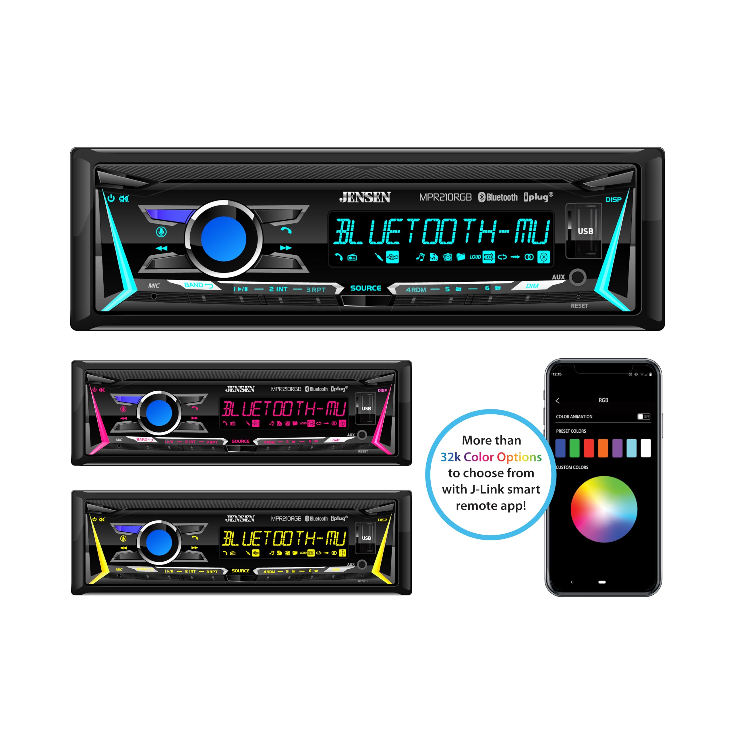 CH - AICUNT MPR21ORG8 & plug GENSEN Bluetooth T BL UETOO 00 TH I A o  .s d USB DISP A SANd 1 I9 INT 3APT SOURCE ARN .  AUR  : d - - - - JENSIN USRA - Salug I BLUETOOTH-AU BL 00 HU  : a i  I  addda MS2R - Selon - BLUETOOTH-AU BL 18 - i o . a - Cde n - JOLLS More than 32k Color Options adoa AU to choose from with J-Link smart remote app! --