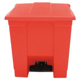 RubberMaid - Indoor Utility Step-On Waste Container, 8 gal, Plastic, Red