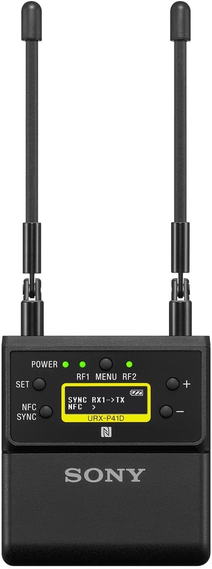 POWER SET RF1 MENU RF2 + NFC SYNC SYNC RX1 > TX NFC > URX-P41D N - SONY