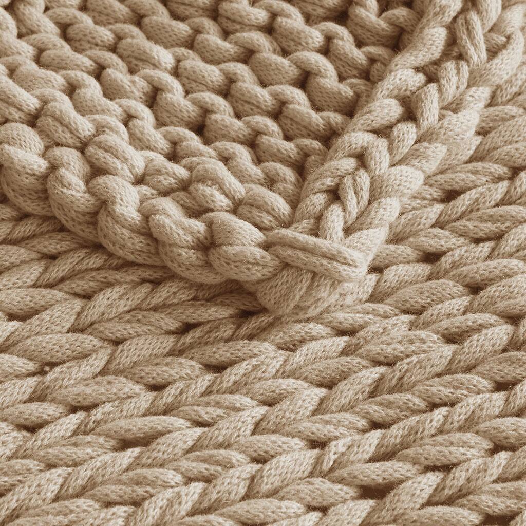 Alt View 5. Gracie Mills - Gracie Mills Huffman Artisan Double-Knit Throw - Tan.