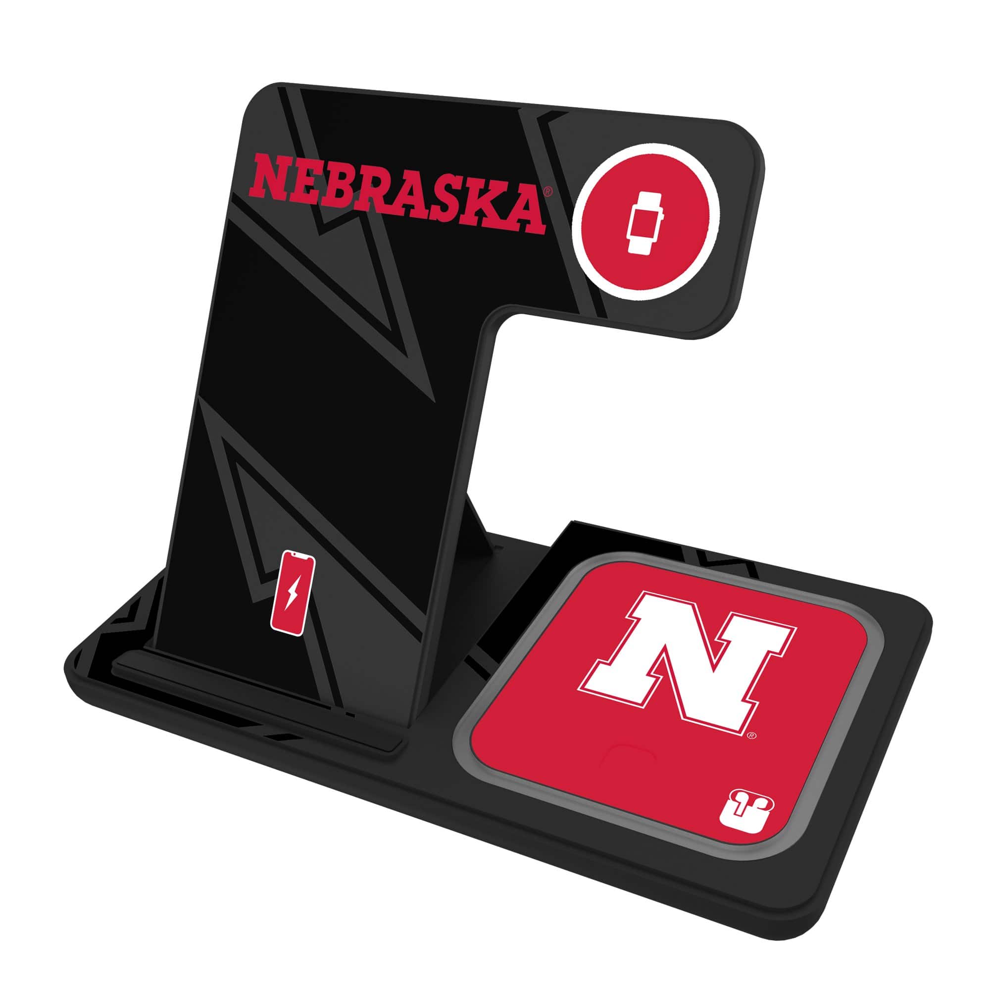 Keyscaper - Nebraska Huskers 3-In-1 Wireless Charger - Multicolor