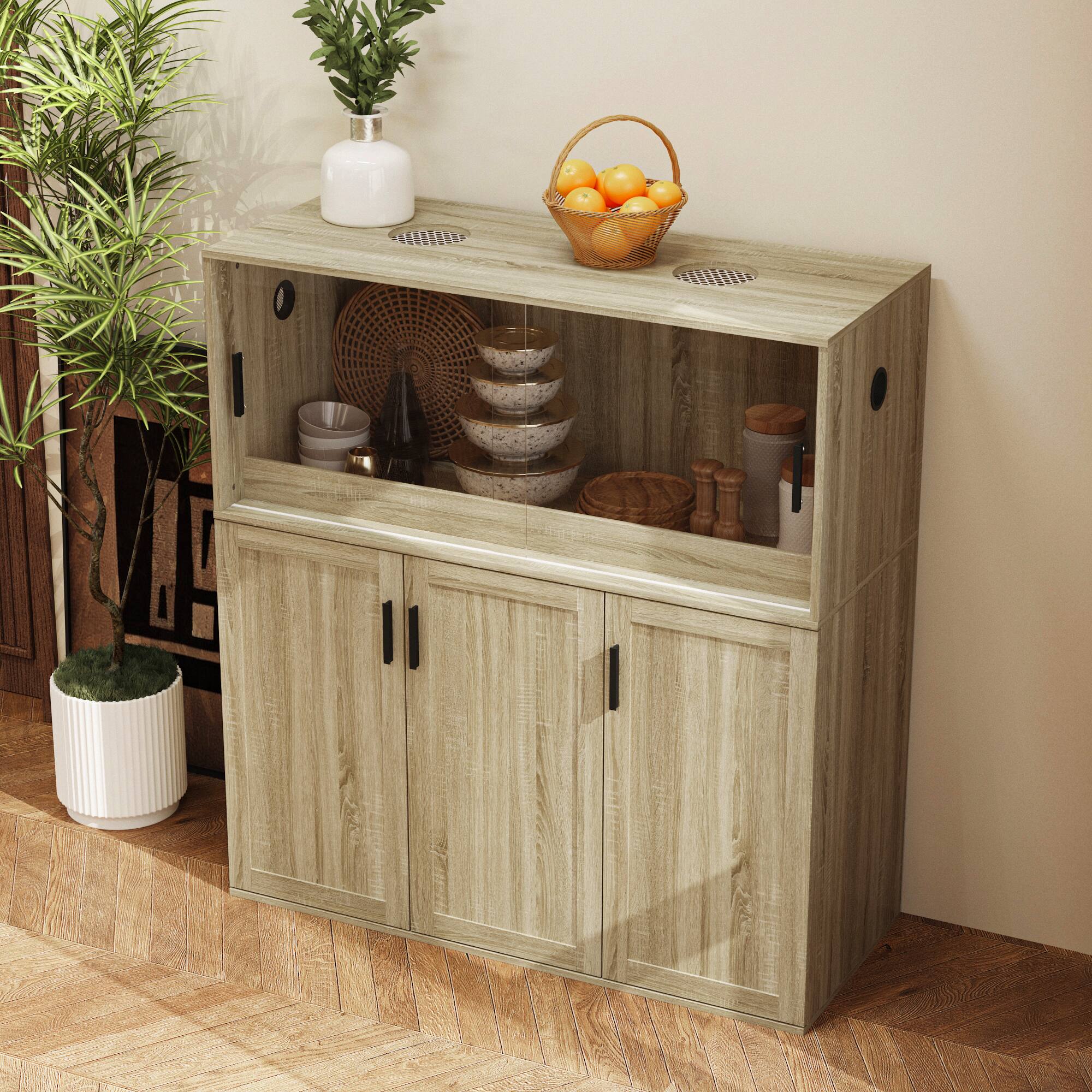 Alt View 5. Famapy - Famapy Multi - Functional Kitchen Cabinet: Adjustable Storage for Organized Living - Wooden.