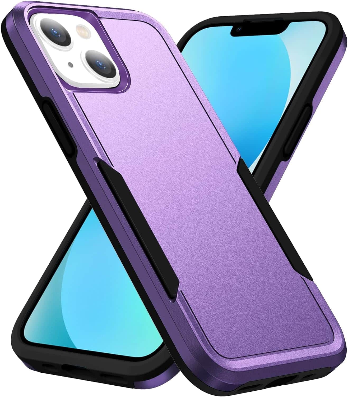 Front. Entronix - Entronix Case Compatible with iPhone 15 Plus - Soft-Touch Dual-Layer Sleek Cover - Purple.