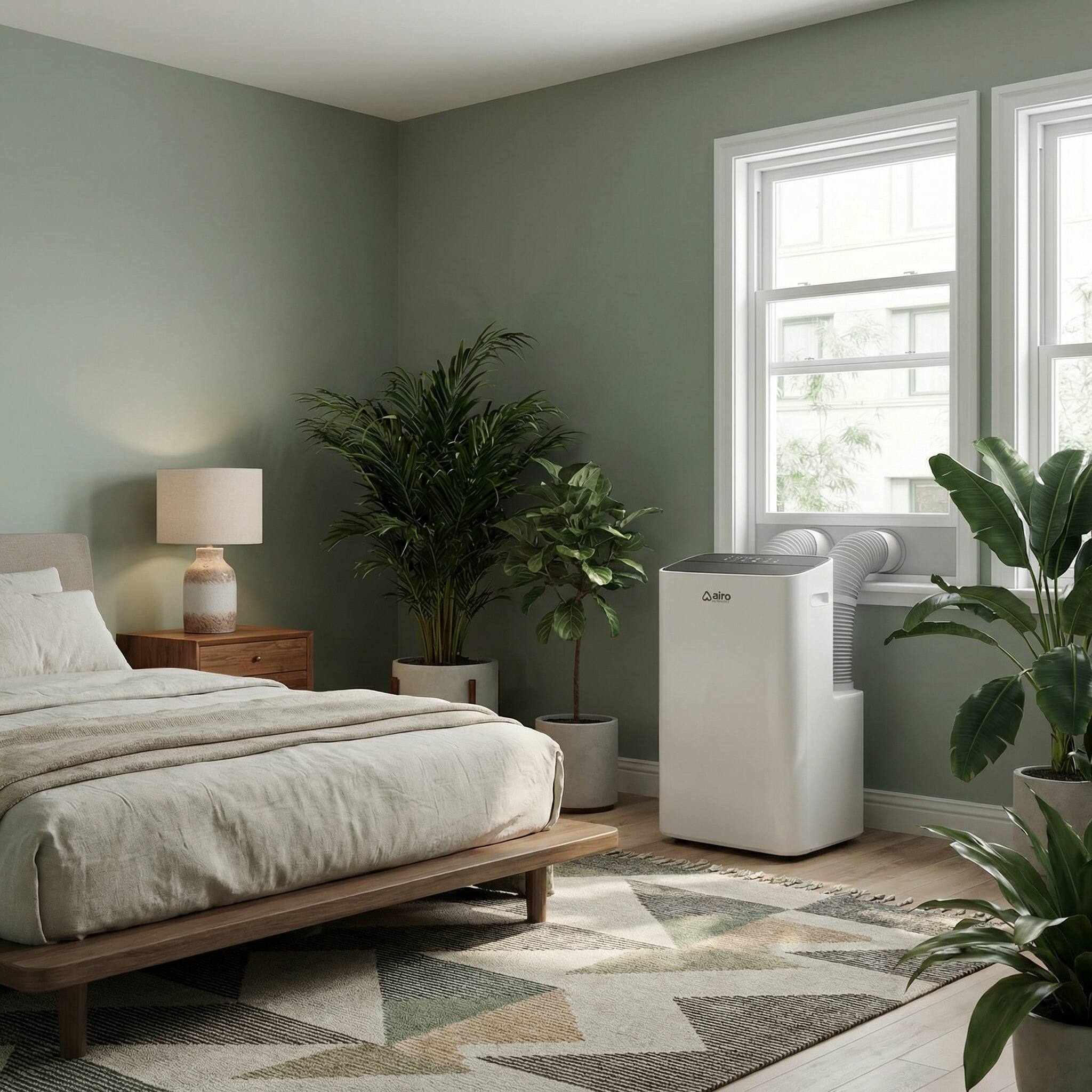 Back. Airo Comfort - 16000 BTU Portable Air Conditioner A/C with Dehumidifier and Remote DIY Window Kit.