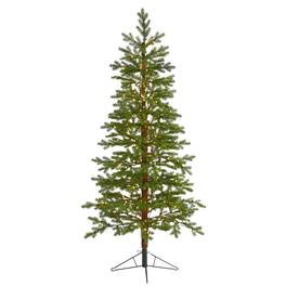 BreeBe - 6.5' Fair Banks Xmas Tree w/250 Clear (MF) LEDs and 208 Tips - Green