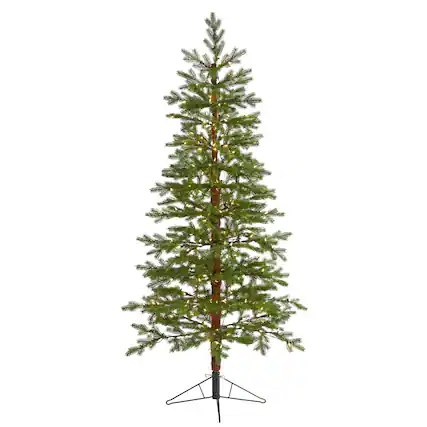 Front. BreeBe - 6.5' Fair Banks Xmas Tree w/250 Clear (MF) LEDs and 208 Tips - Green.
