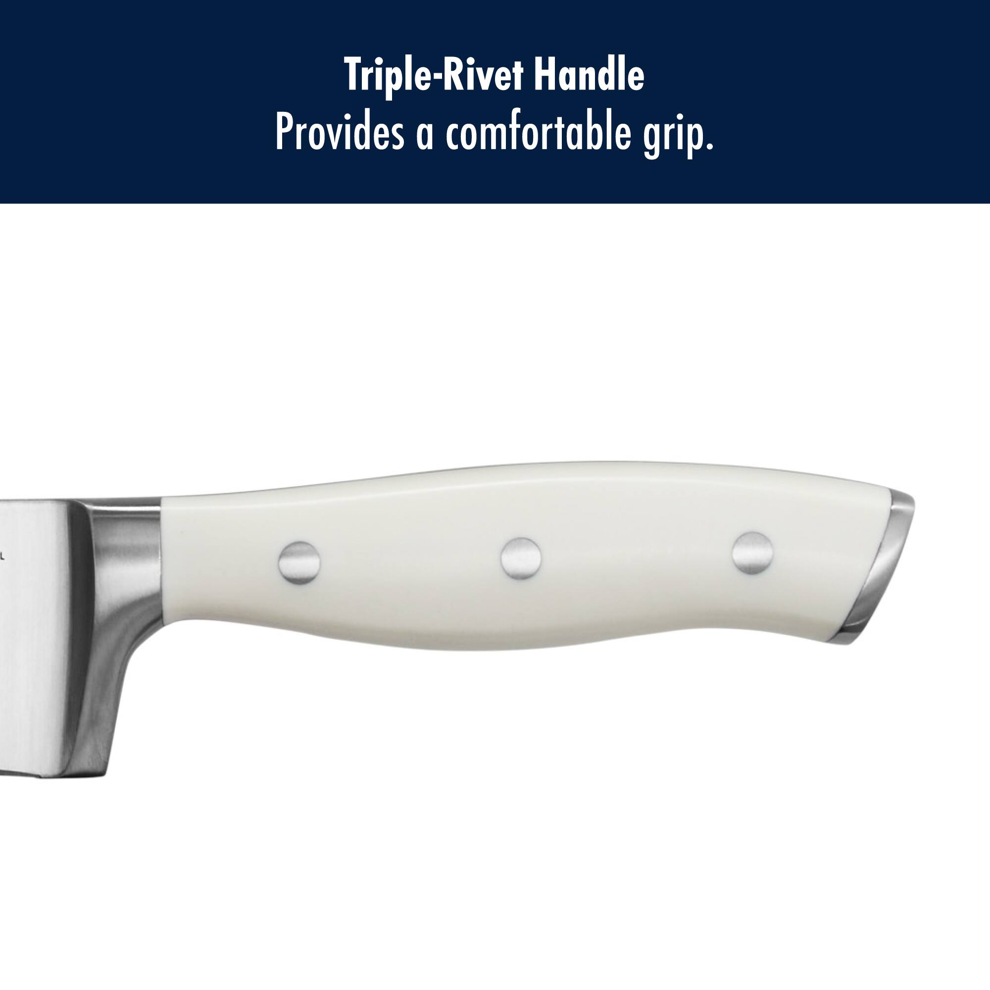 Triple-Rivet Handle  
Provides a comfortable grip.