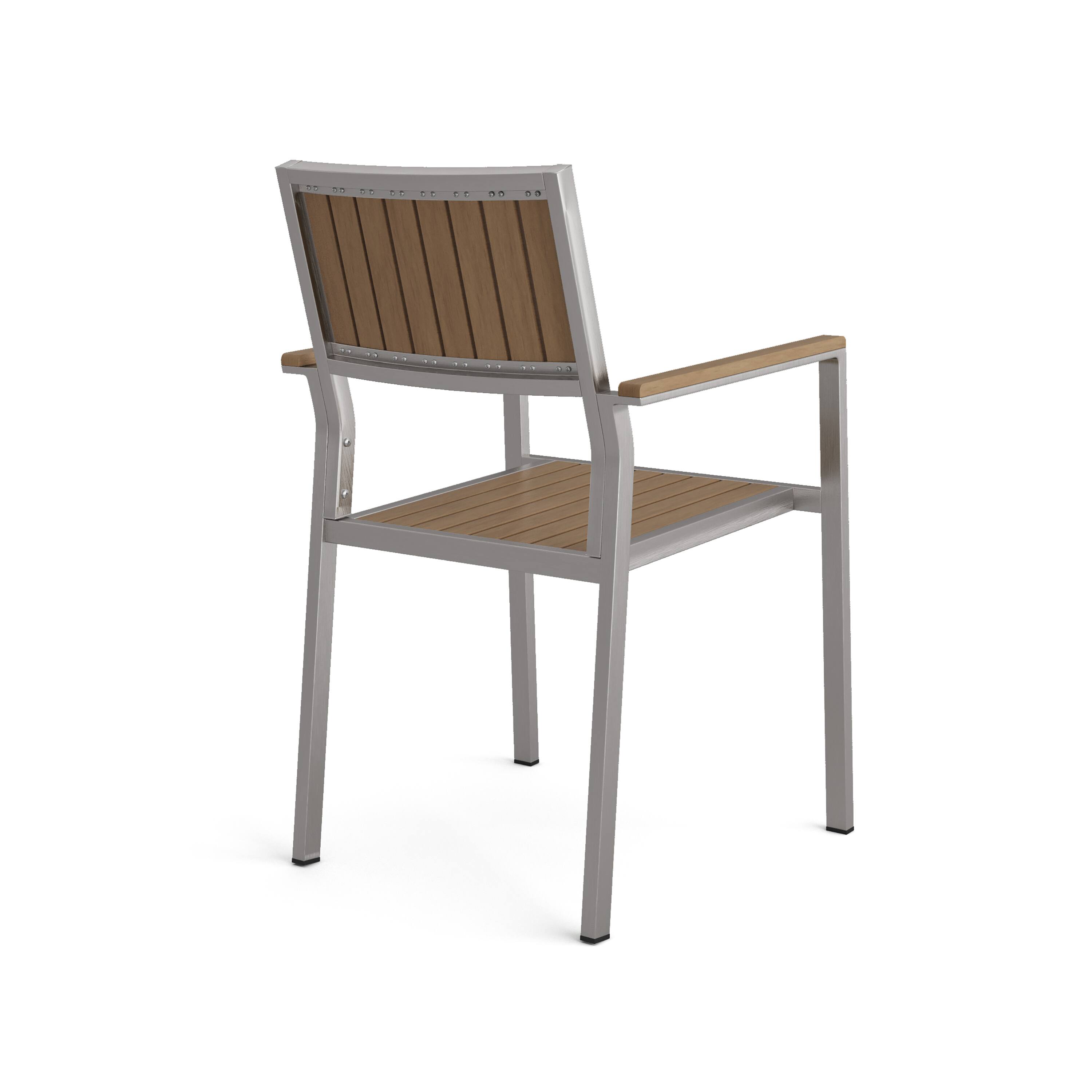 Alt View 4. Lirago - 21 Inch Dining Chairs Set of 2 Aluminum Frame with Wood Accent Sturdy Outdoor Indoor Use - Natural.