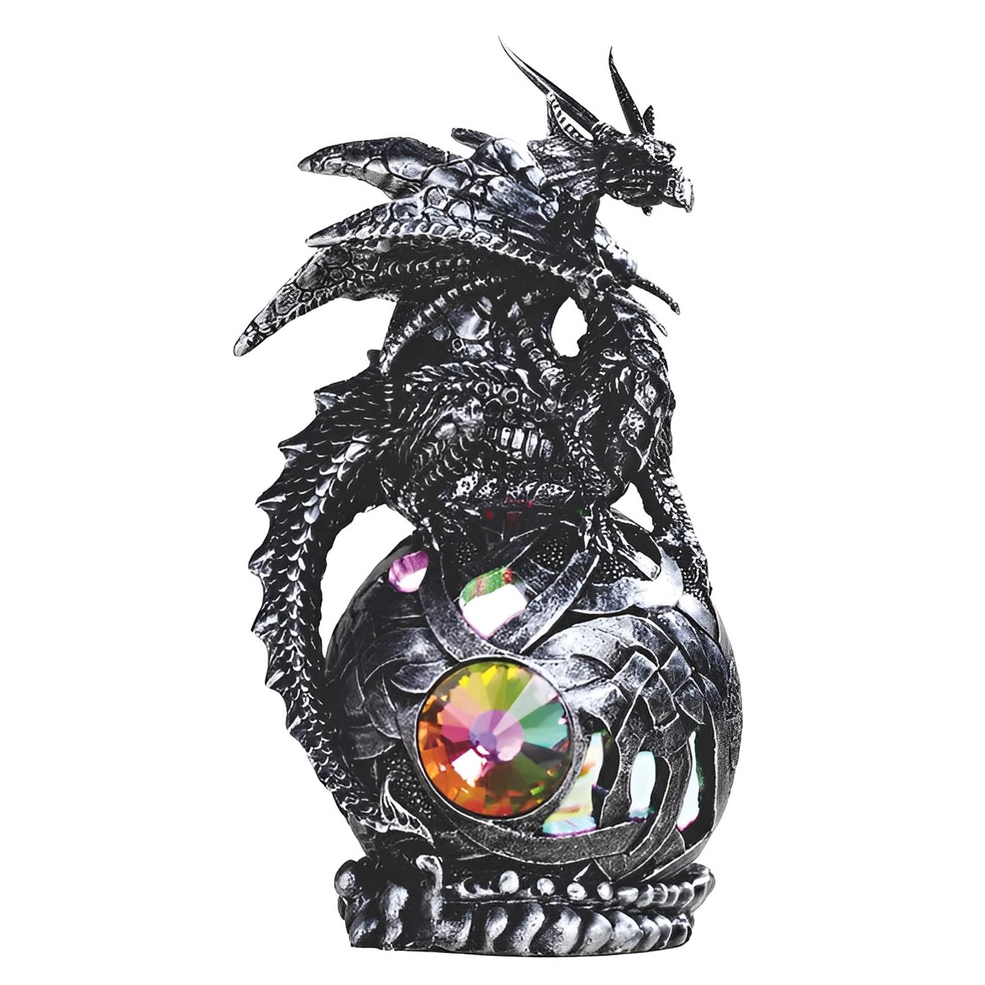 FC Design - 6"H Medieval Dragon On Light Up LED Orb Figurine Statue s Office Desk Tabletop Medieval Gaming Home Decor Gift - Multi-Color