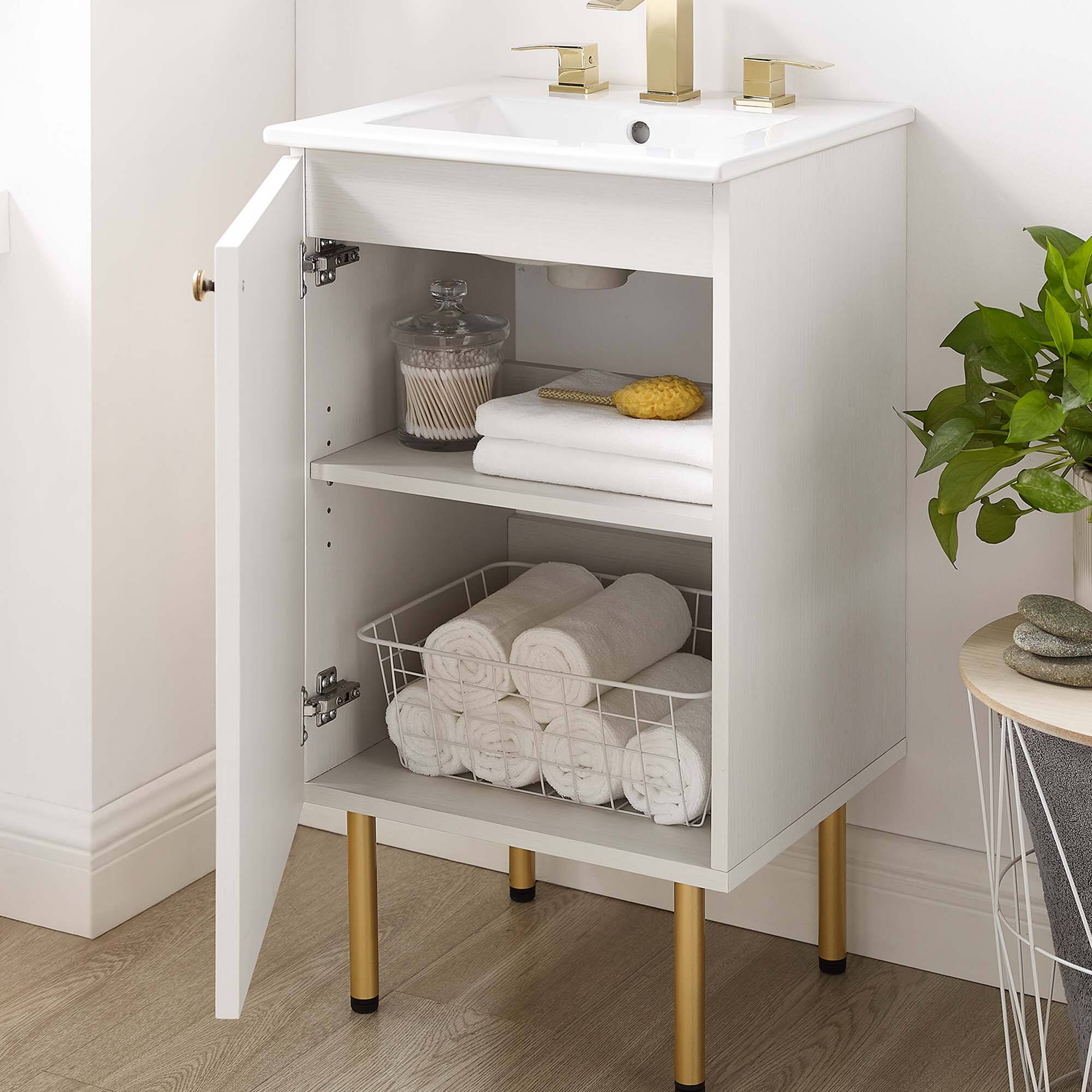 Alt View 1. Modway - Chaucer Bathroom Vanity with White Basin Included by Modway - White White.