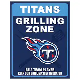 Fan Creations - Tennessee Titans 13" x 20" Grill Zone Metal Sign - Multicolor