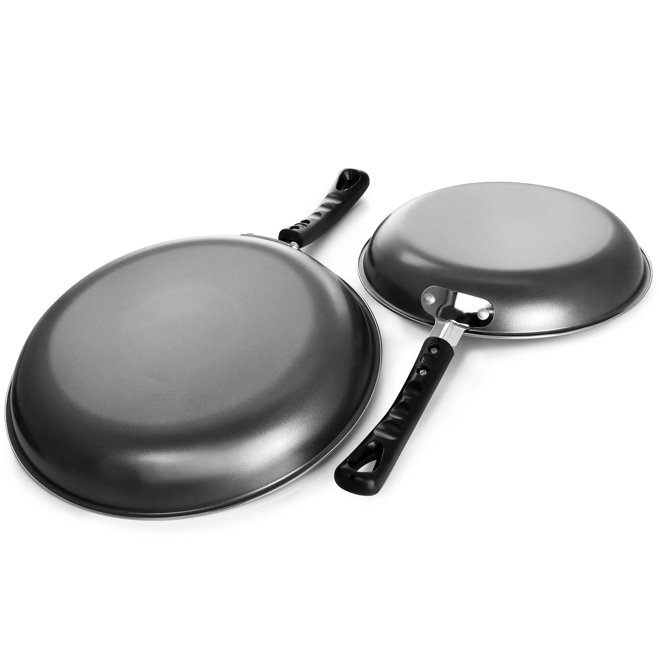 Alt View 5. Gibson - Gibson Everyday Highberry 2 Piece 12in and 10in Frying Pan Set in Metallic Grey - Gray.