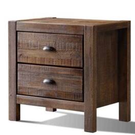 Hivvago - Farmhouse Style Solid Pine Wood 2-Drawer Nightstand Bedside Table - Brown