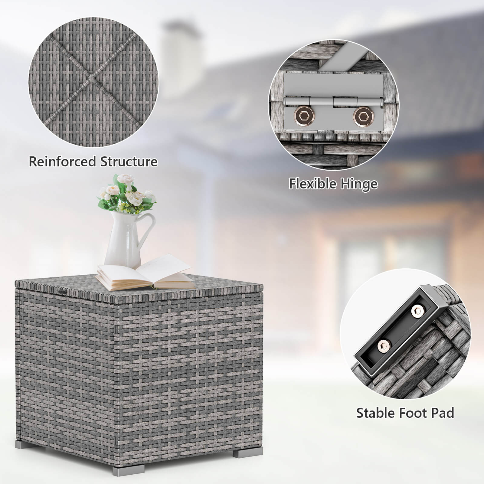 Reinforced Structure  
Flexible Hinge  
Stable Foot Pad