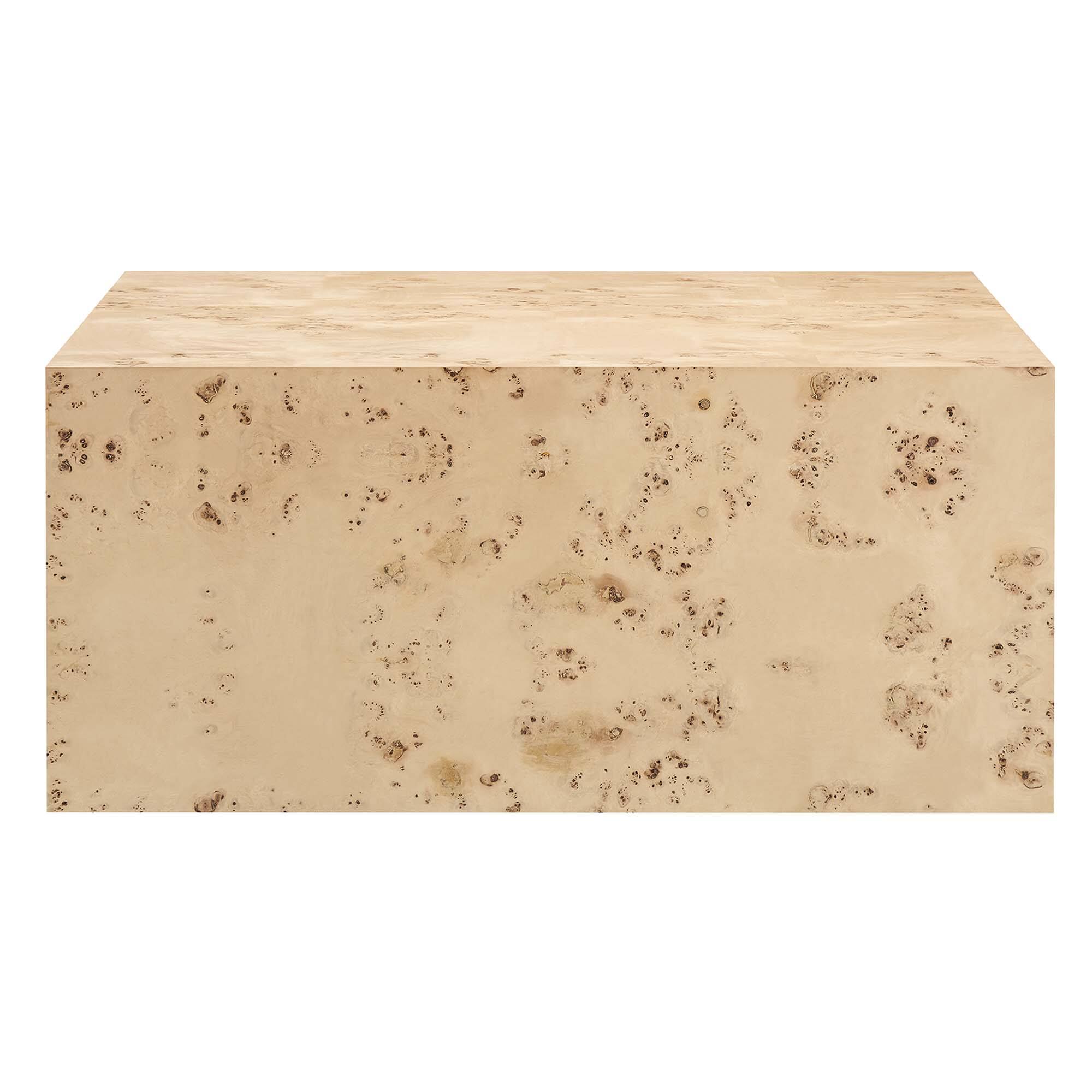 Alt View 4. Modway - Cosmos 36" Square Burl Wood Coffee Table by Modway - Natural Burl.