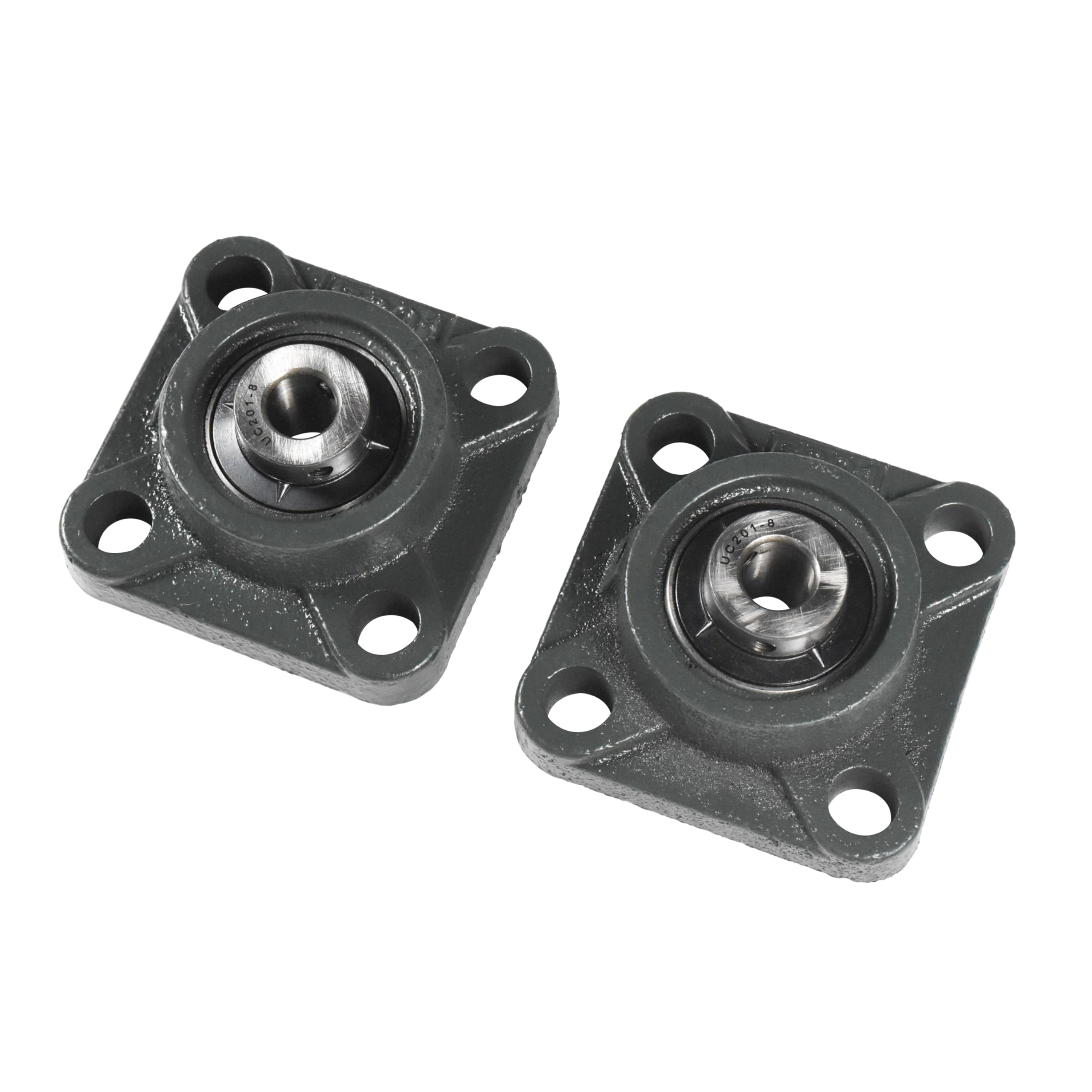 Alt View 1. HQRP - UCF201-8 Pillow Block Bearing 2-Pack, 1/2 in Bore, 4-Bolt Flange, Self-Aligning Square Housing.
