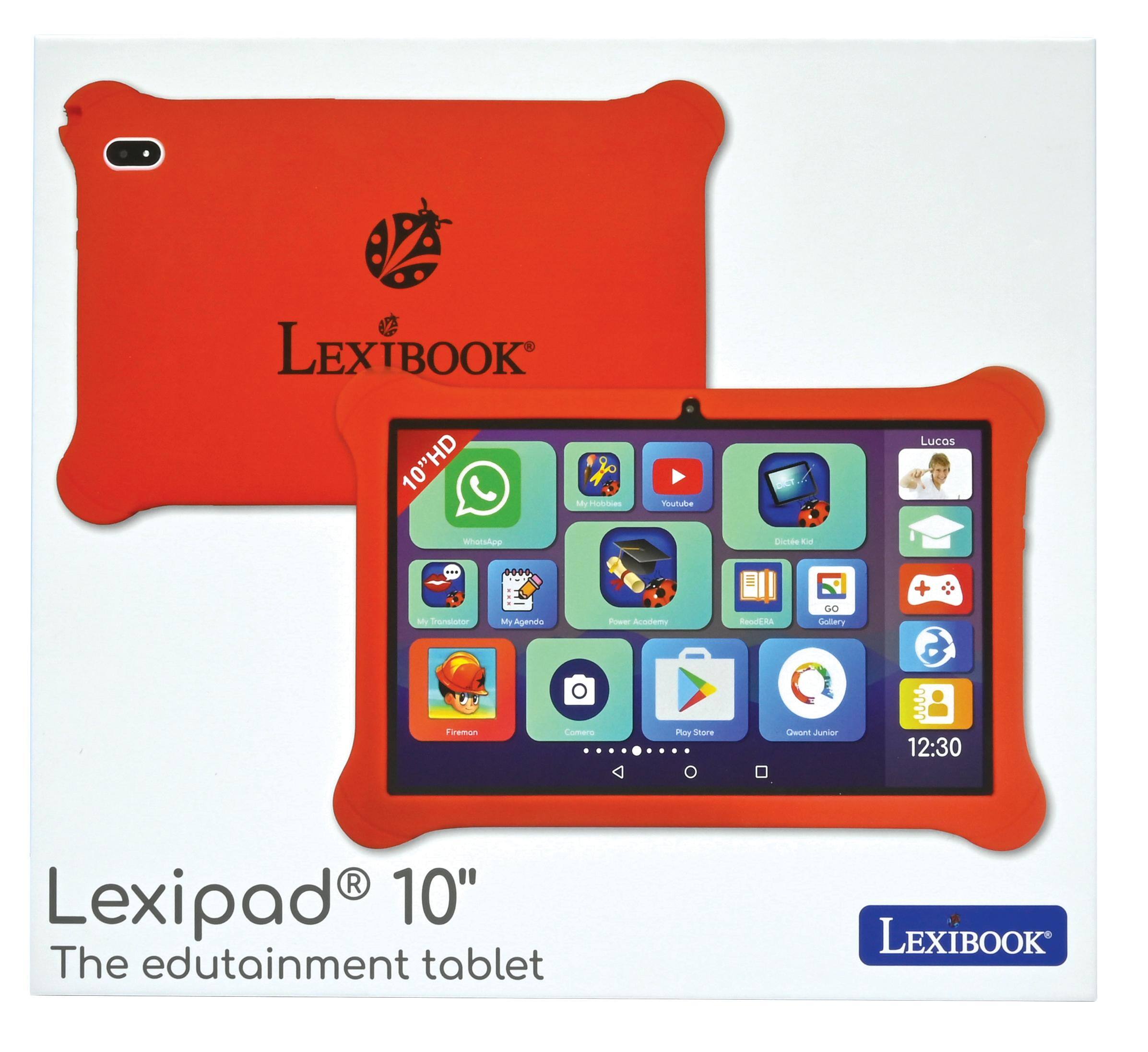 LEXIBOOK 10" HD  
The edutainment tablet LEXIBOOK

LEXIPAD 10"  
The edutainment tablet LEXIBOOK

- M. Hblies
- Toulube
- Lucas
- Whonskpp
- Dictée
- My Translator
- Fireman
- My Agenda
- Power Academy
- Comans
- PoY
- Stare
- V GO
- Alowl
- Culler'y
- Arir
- 6
- 1117
- 12:30