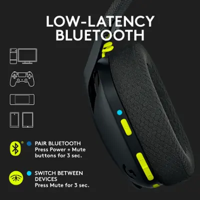 Logitech - G435 Wireless Gaming Headset for PC, PS5, PS4, Nintendo Switch, Mobile - Black