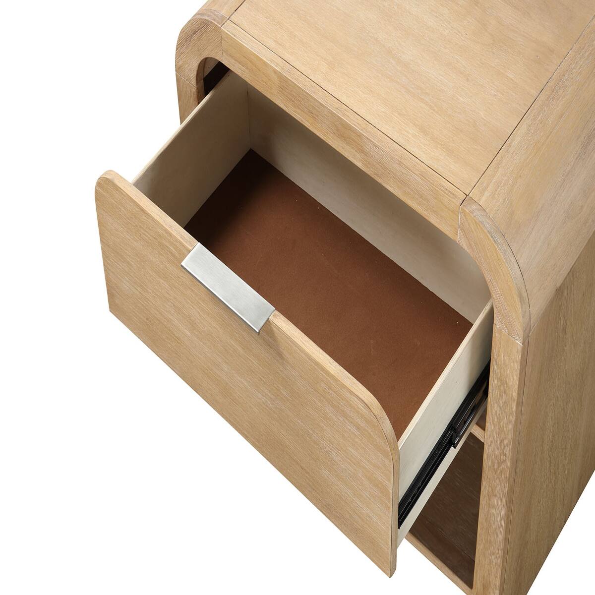 Loheer Finish Wood Nightstand with Drawer and Open Shelf, 28 Inch ...