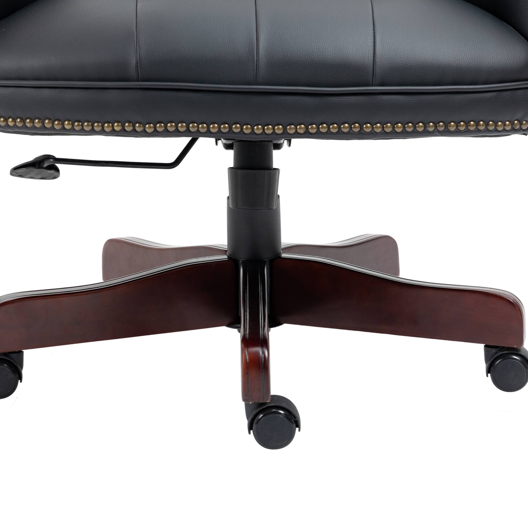 Alt View 4. GOODSILO - Premium High-Back Executive Office Chair with Ergonomic Support and Smooth-Rolling Casters Leather Design - Black PU.