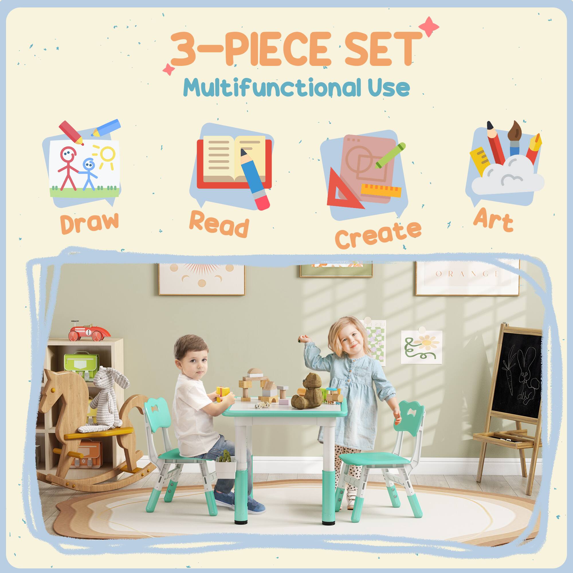 3-PIECE SET  
Multifunctional Use  

Draw  
Read  
Create  
Art