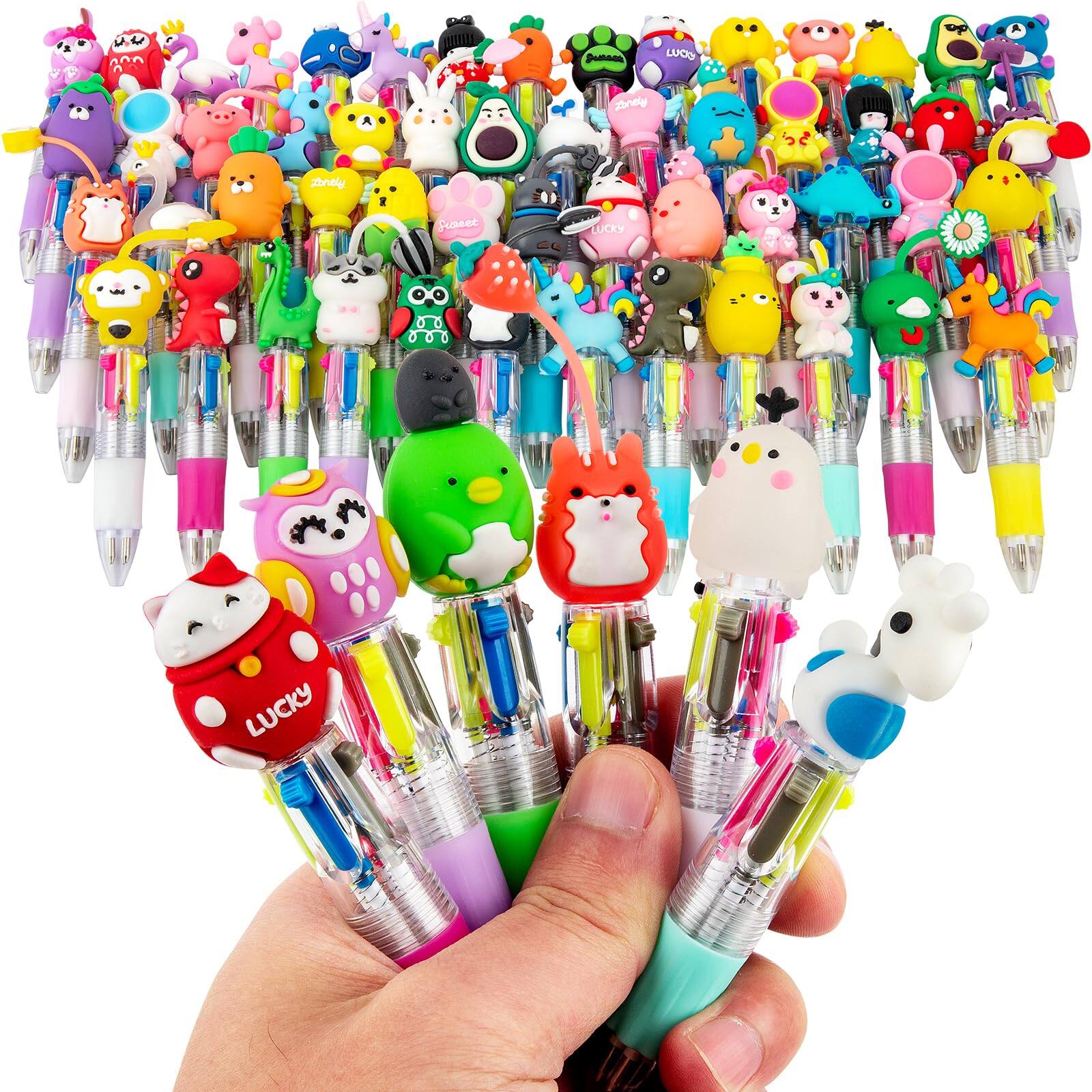 Paradigms Interiors - Multicolor Pen In One Cute Pens For 60 pack Birthdays And Children' Parties Delightful Multi