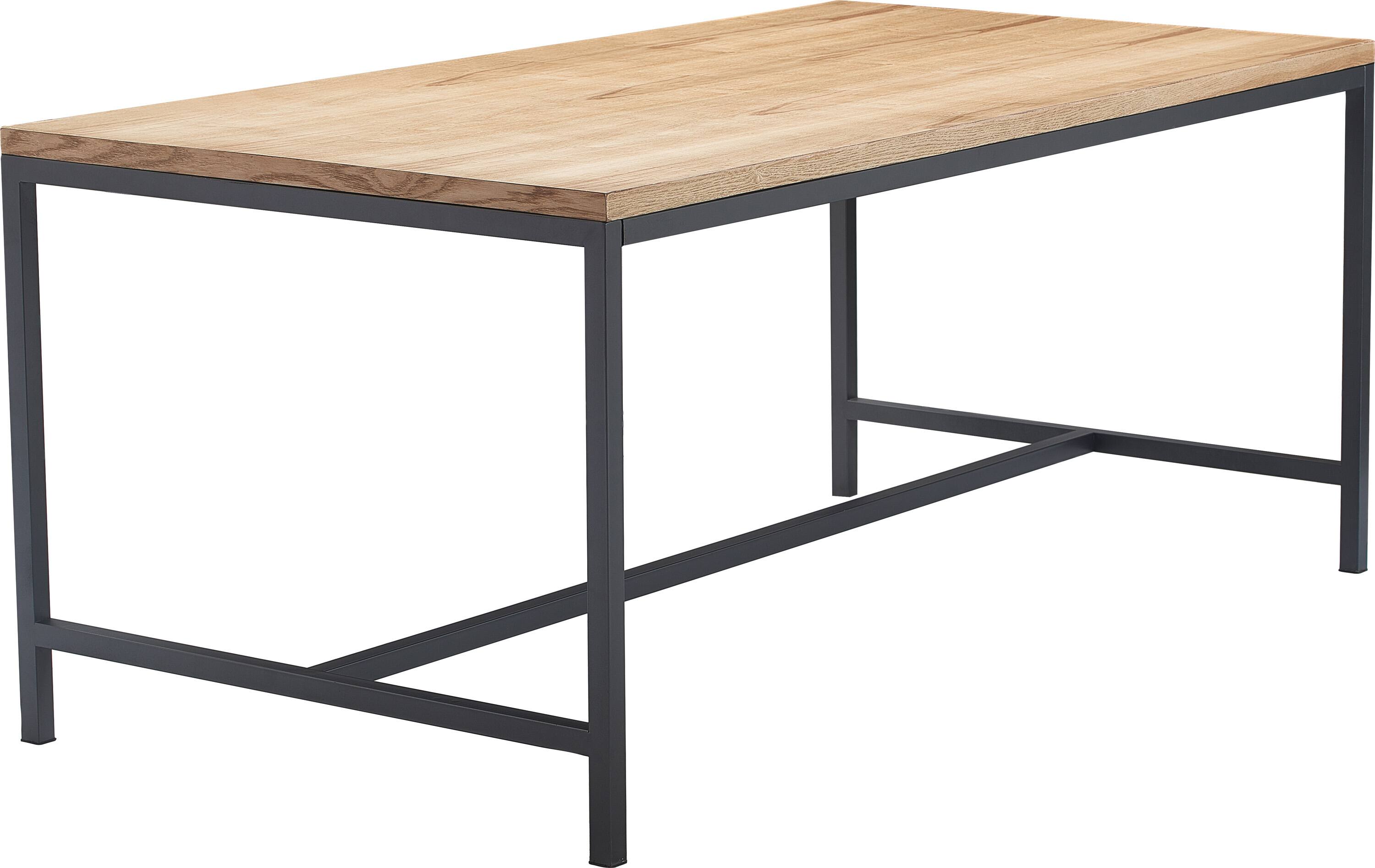 Back. Tommy Hilfiger - Tommy Hilfiger Robson Dining Table, Natural - Natural Wood and Black Metal.