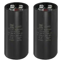 Unique Bargains - 2pcs CD60 Capacitor 324-389 Mfd, 125 VAC Run Motor Start for Electric Fan/Well Pump
