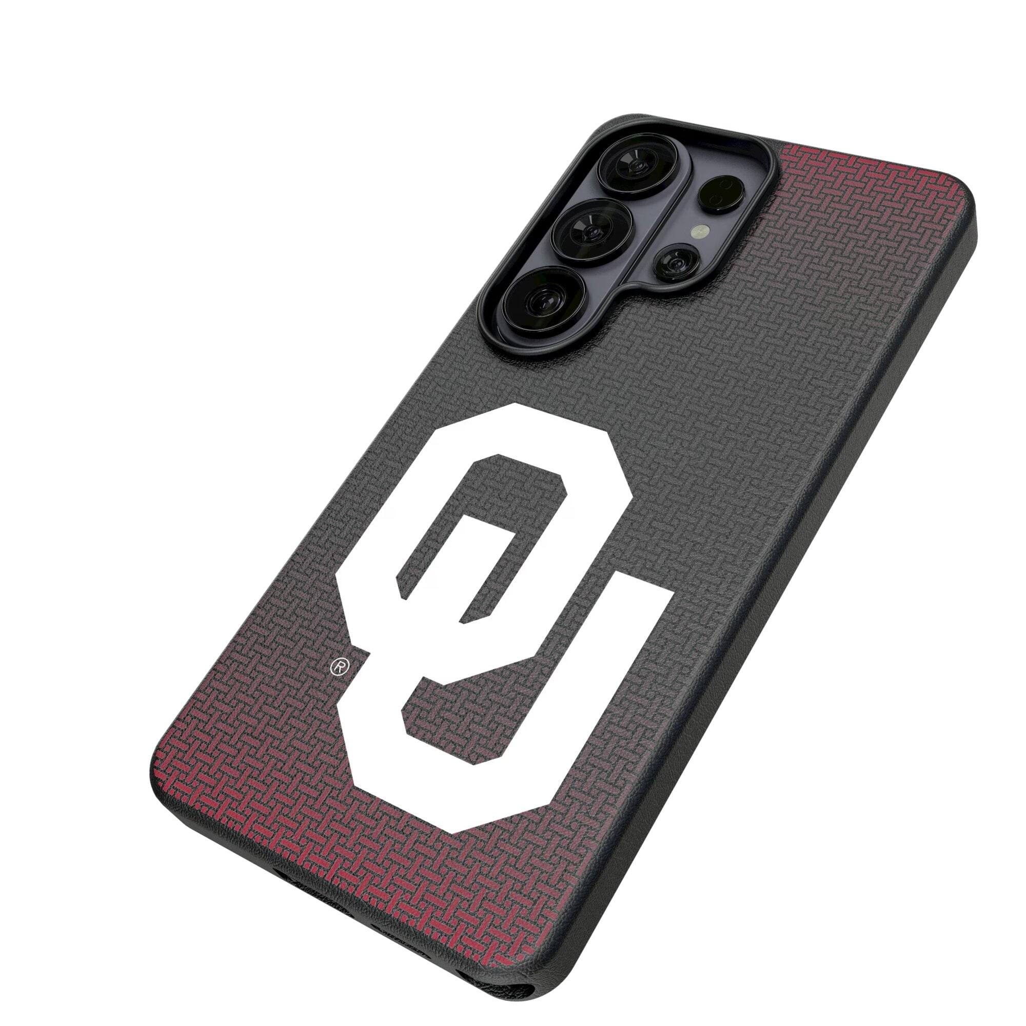 Alt View 1. Keyscaper - Oklahoma Sooners Linen Galaxy Magnetic Bump Case - S24 - Black.