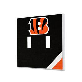 Keyscaper - Cincinnati Bengals Diagonal Stripe Double Toggle Light Switch Plate - Multicolor