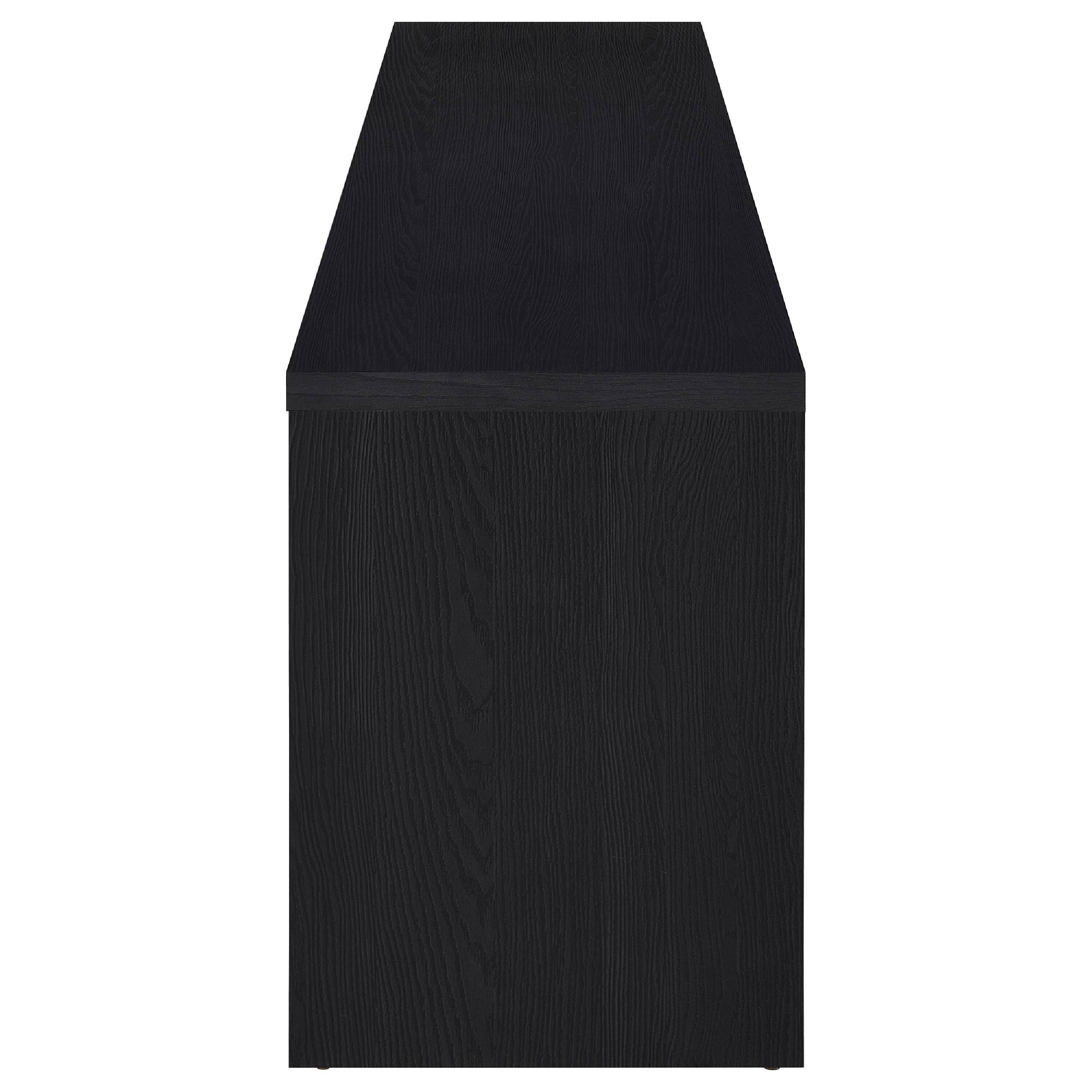 Alt View 2. Manhattan Lane - Rutvy TV Stand Media Console with Open Shelves, Black Wood 78 Inch - Black.