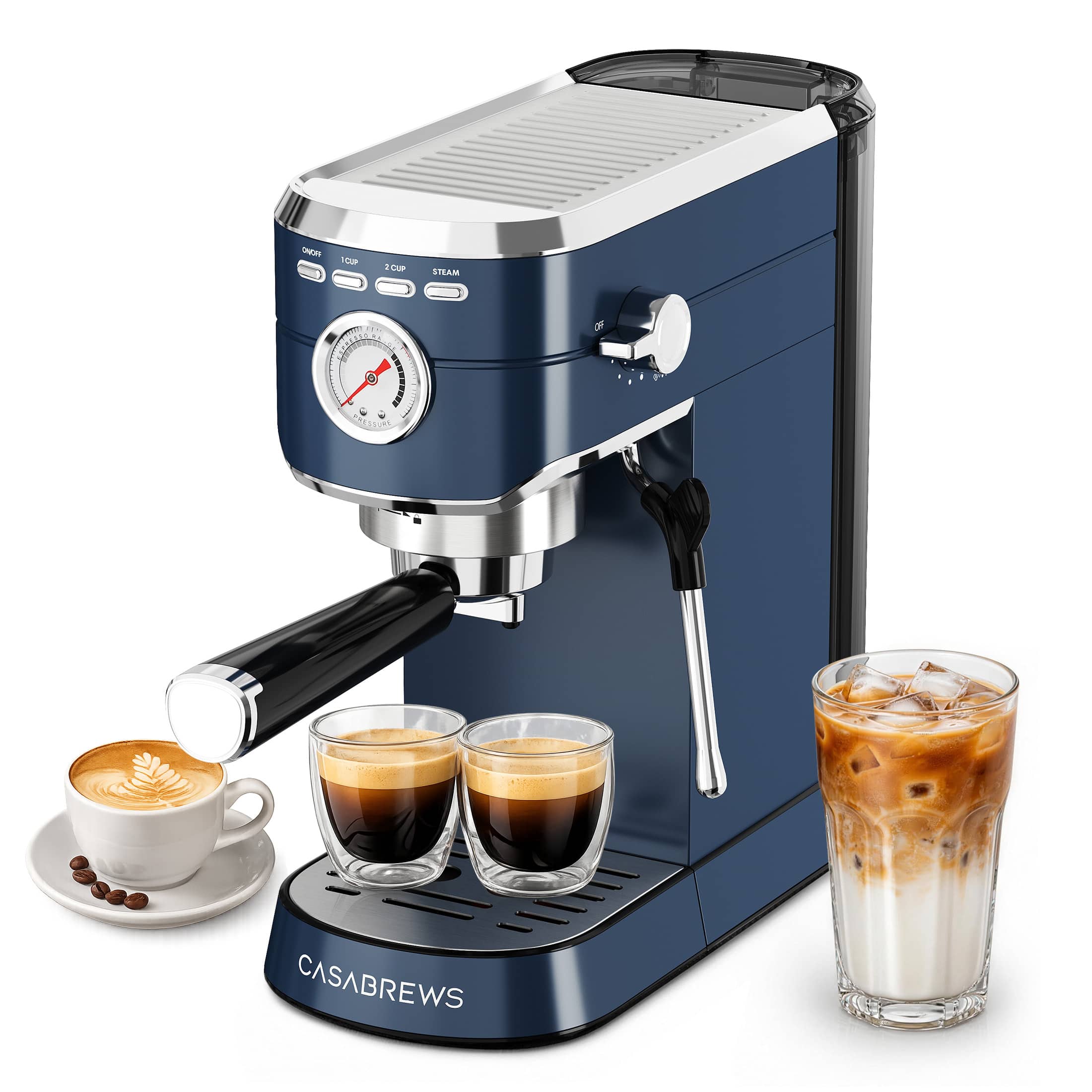 Casabrews - 20Bar Espresso Machine and Coffee Maker with Milk Frother,Stainless Steel - Sapphire Blue price history on PriceWatchPro