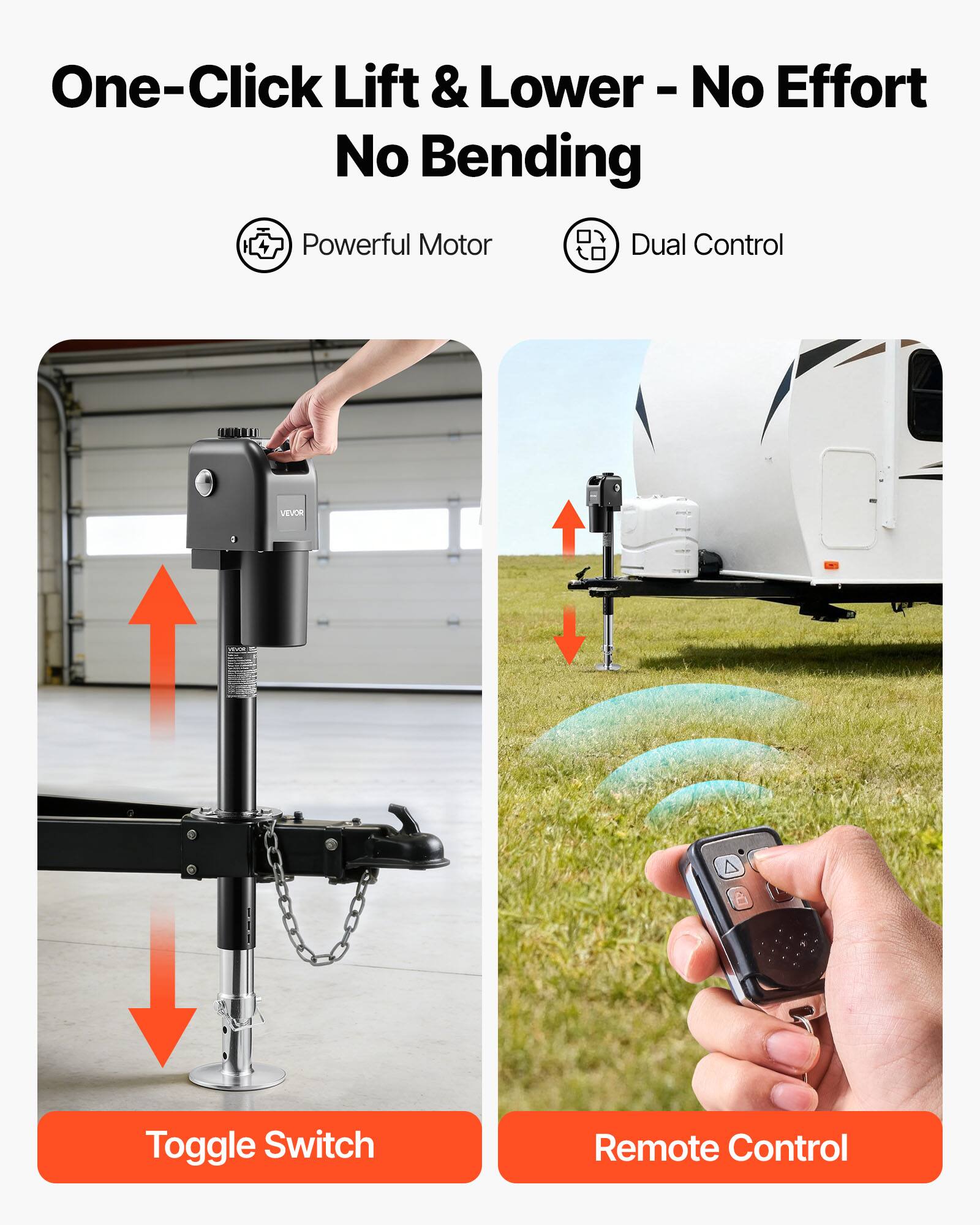 VEVOR Electric Trailer Jack, 7500 lbs Capacity, Electric Power Tongue ...