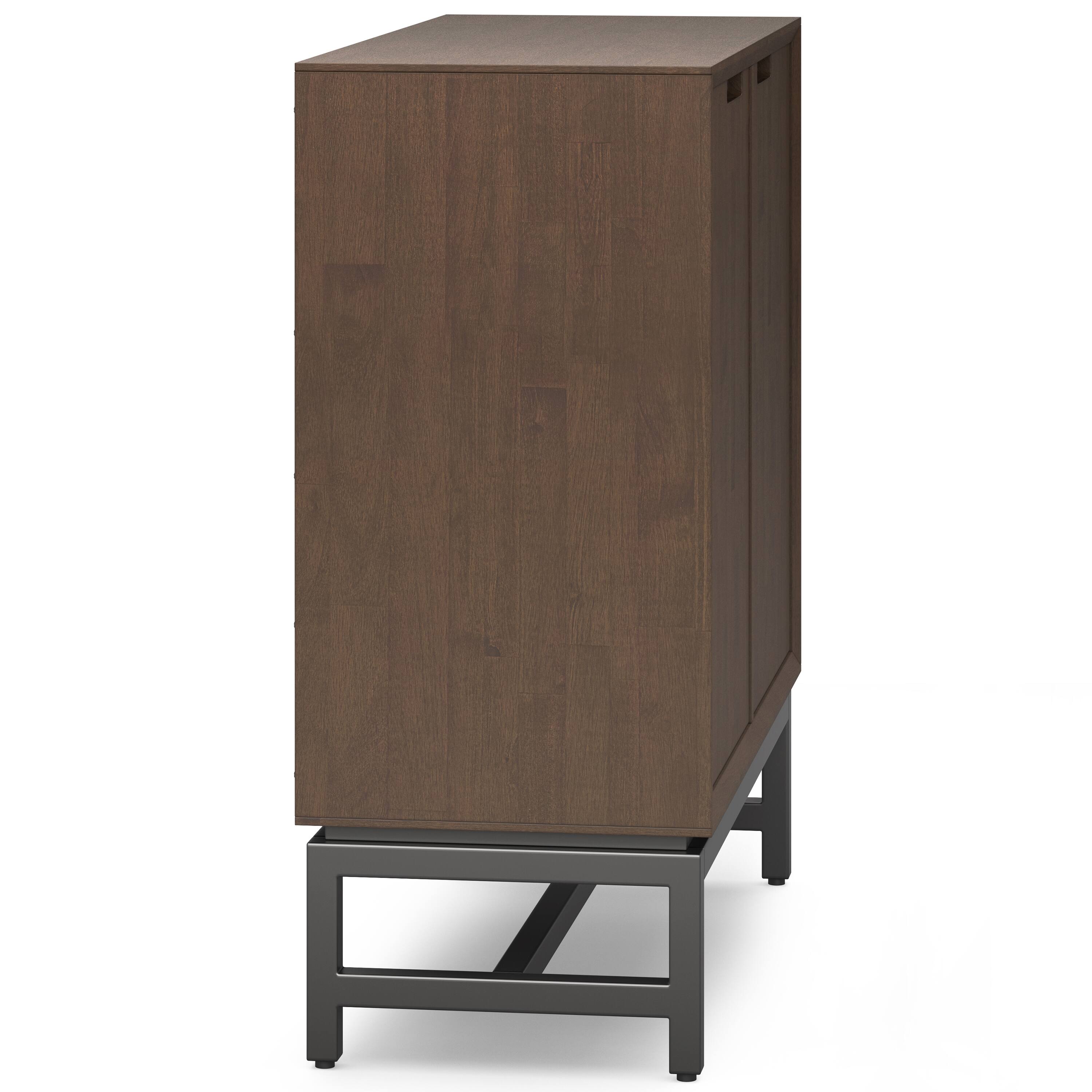 Alt View 1. Simpli Home - Banting Solid Wood 39 inch Storage Cabinet in Walnut Brown (Set of 2) - Walnut Brown.