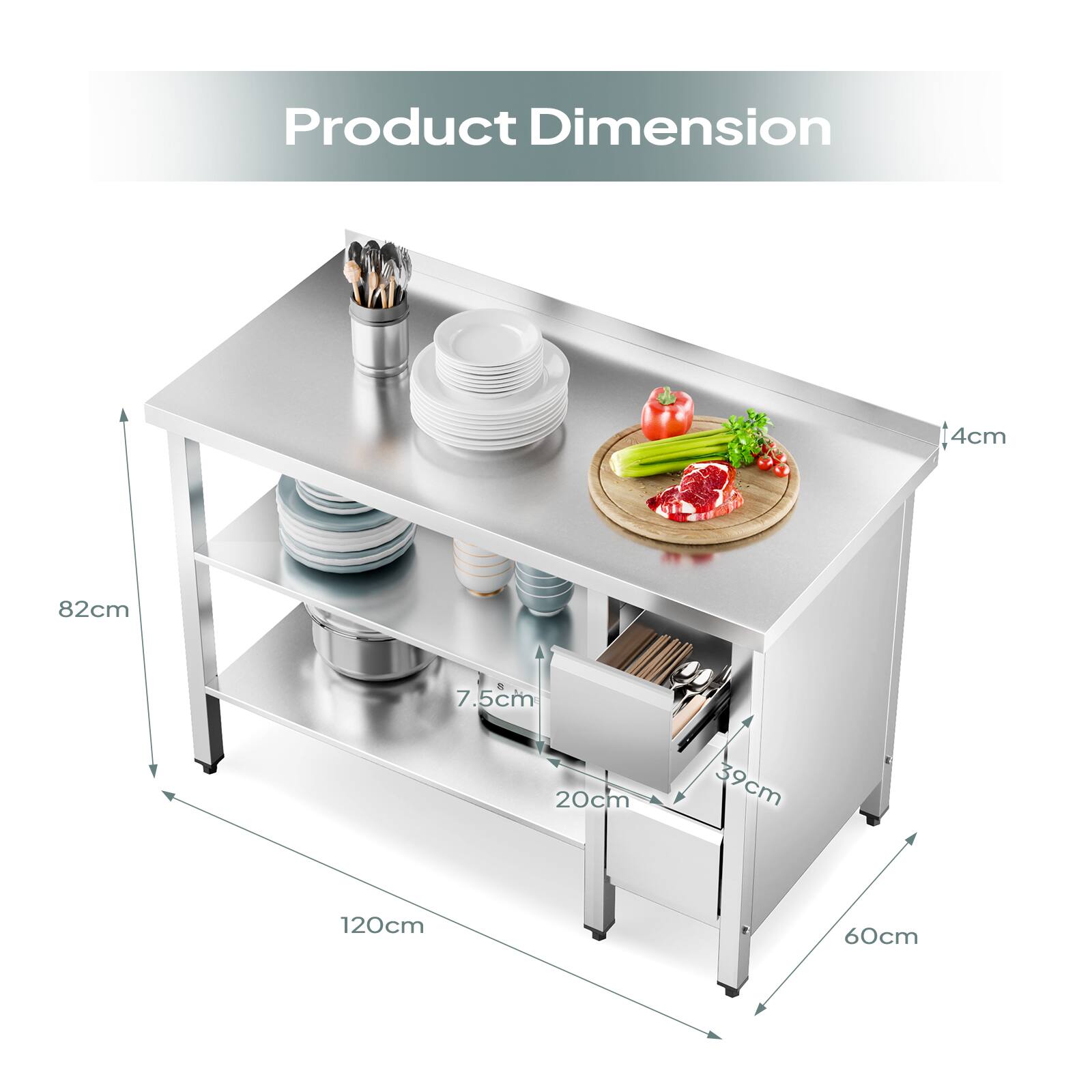 Product Dimension: 4cm, 82cm, 7.5cm, 20cm, 39cm, 120cm, 60cm