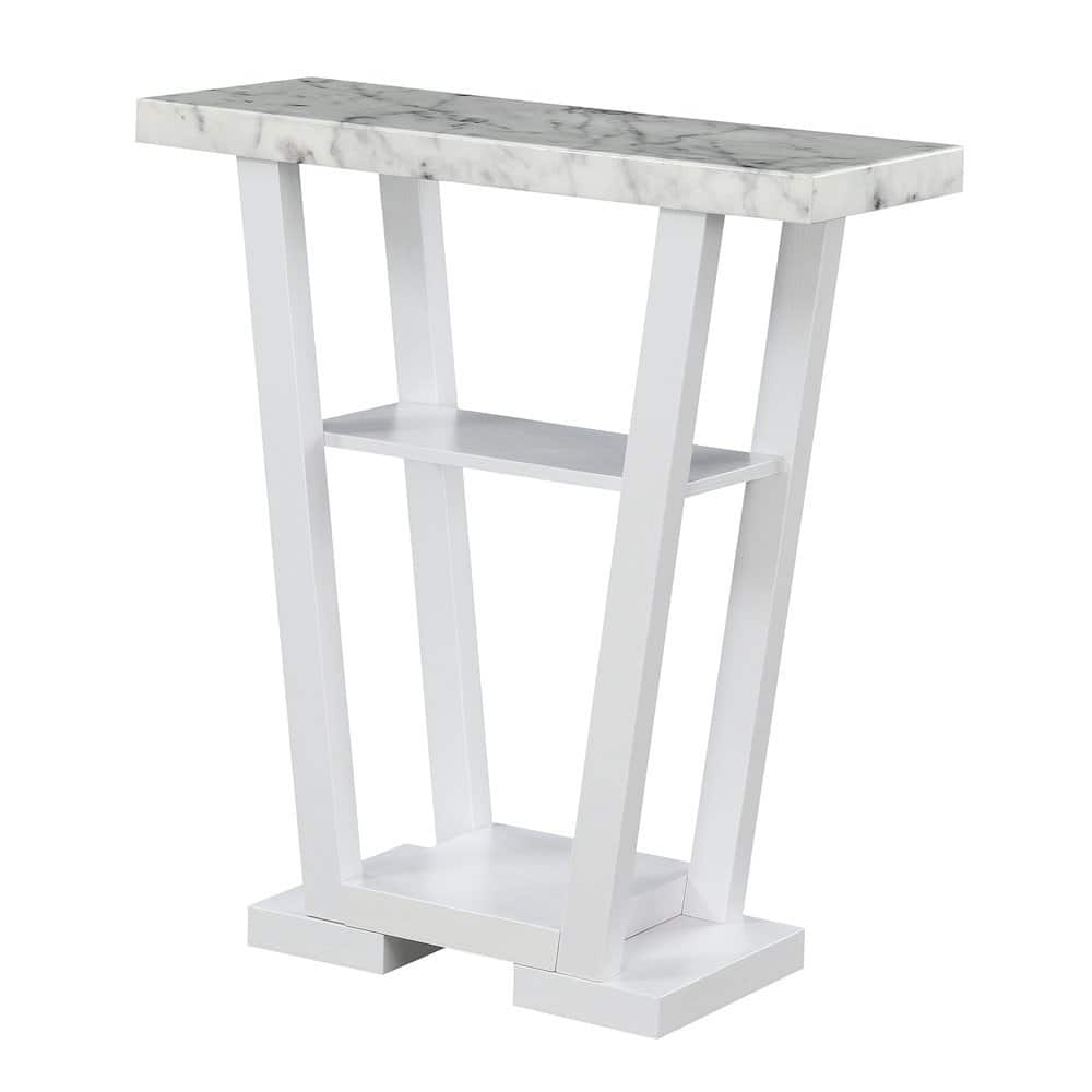 FurniFact - Console Table, Gray - Marble