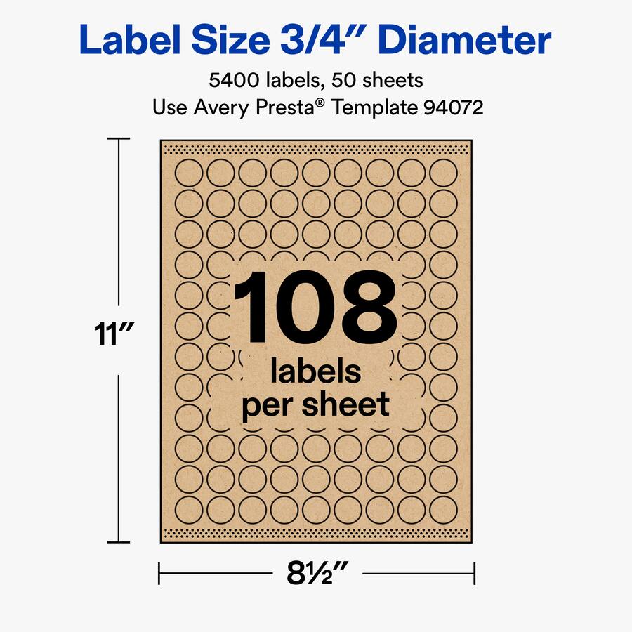 Avery Avery® Kraft Round Labels, 0.75