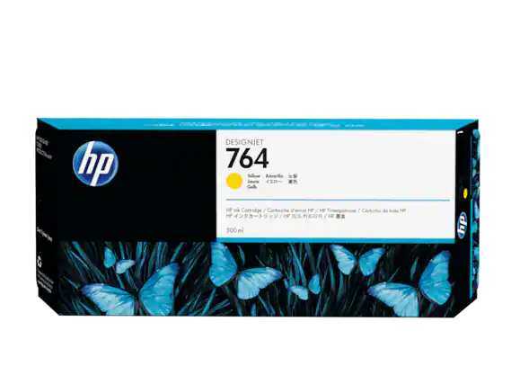 DESIGNJET 764
Yellow / Amarillo / 노랑 / Jaune / Gelb / 黄色
HP Ink Cartridge / Cartouche d'encre HP / HP Tintenpatrone / Cartucho de tinta HP / HP 墨盒 / HP 墨盒 / HP 墨盒 / HP 墨盒
300 ml