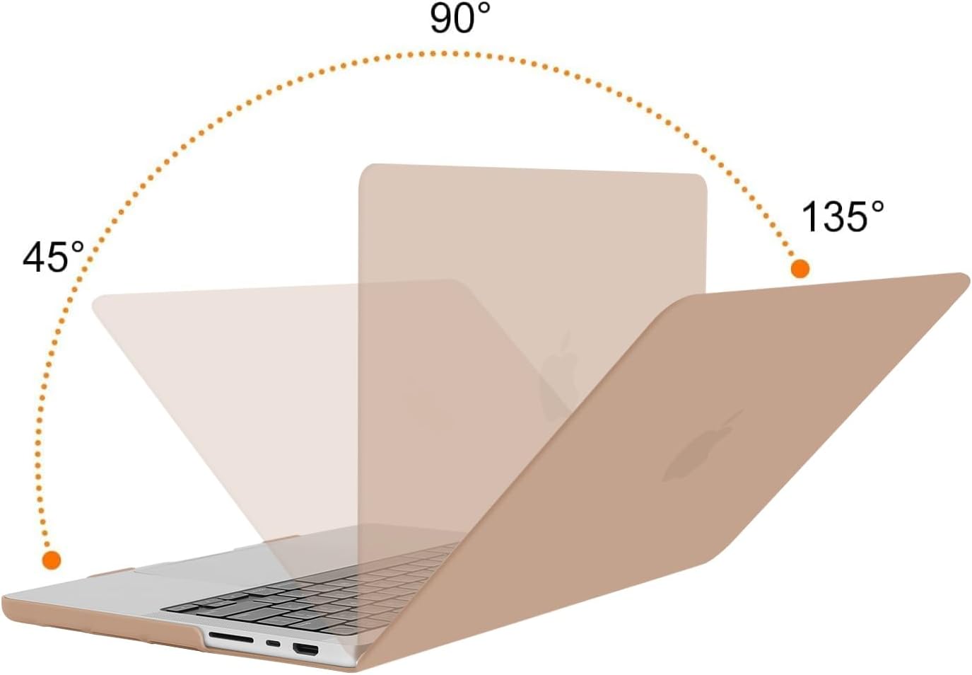 Back. mosiso - Case for MacBook Pro 14 inch Case M5 M4 M3 M2 M1 2026-2021 A3427 A3426 A3434 A3112 A3185 A3401 A2918 A2992 A2779 A2442 - Bronze Brown.
