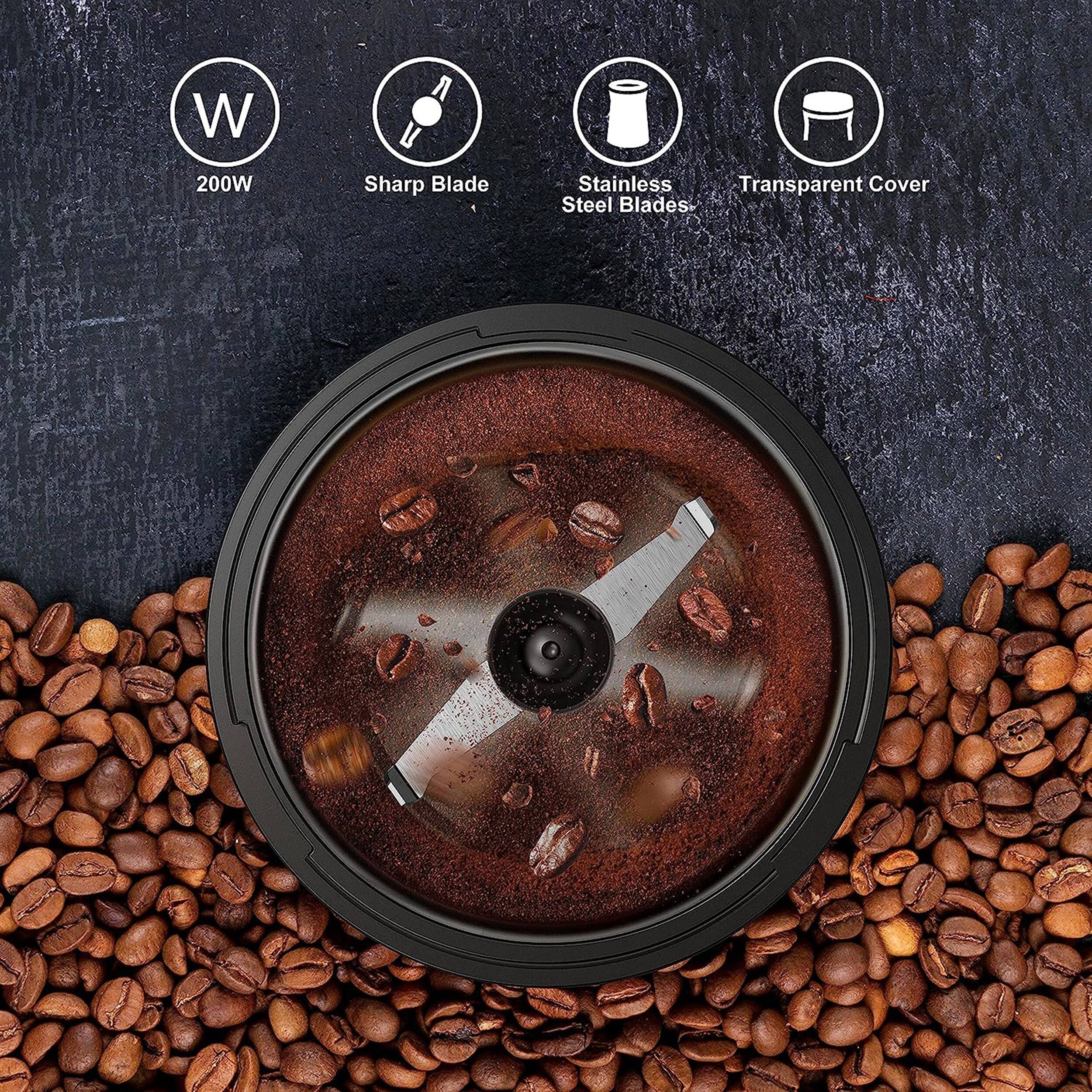 W 200W, Sharp Blade, Stainless Steel Blades, Transparent Cover