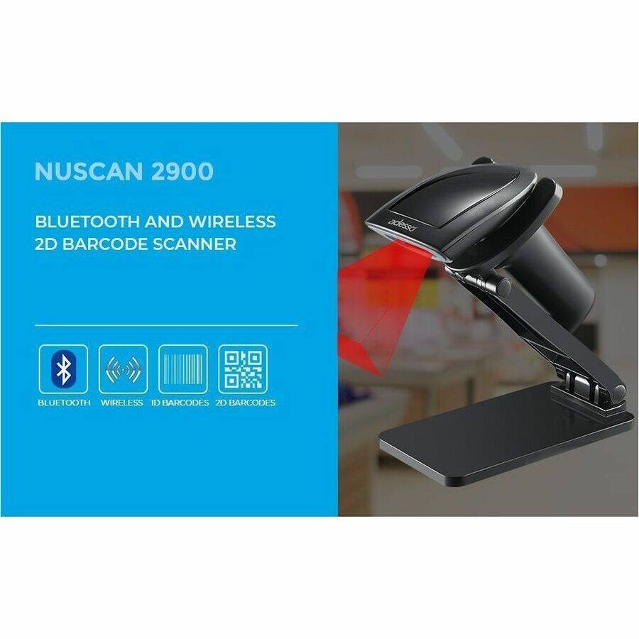 NUSCAN 2900  
BLUETOOTH AND WIRELESS 2D BARCODE SCANNER  

- BLUETOOTH  
- WIRELESS  
- ID BARCODES  
- 2D BARCODES
