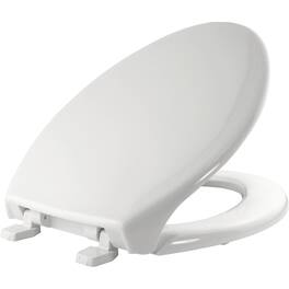 BEMIS - Elongated Commercial Plastic Toilet Seat with Top-Tite Hinge - White