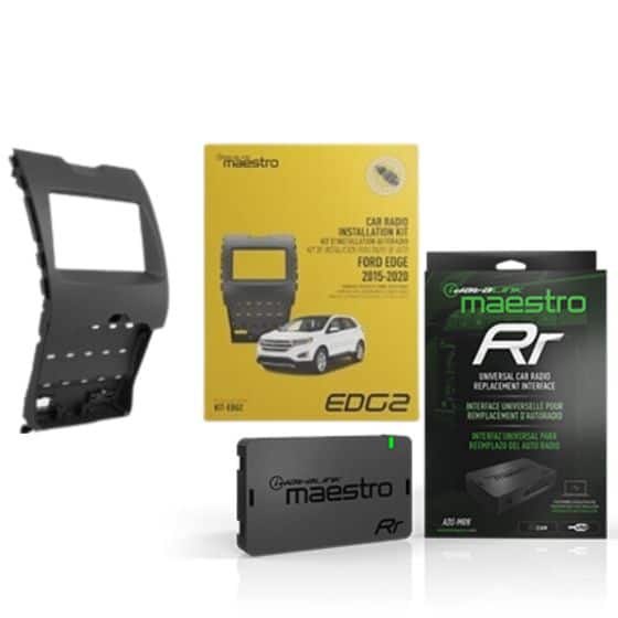 Maestro - ADS-MRR Interface Module + KIT-EDG2 Dash kit and T-harness solution for 15–20 Ford Edge (all trims with shallow - Black